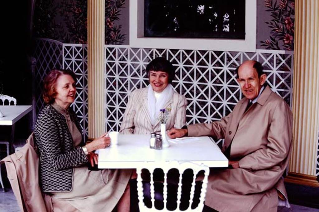 Getty Villa, Malibu, Spring 1982. Wilhelmina, a friend Norma Goudy Thorson, and Stanley at Malibu. Photo by Stanley A. Jashemski.
Source: The Wilhelmina and Stanley A. Jashemski archive in the University of Maryland Library, Special Collections (See collection page) and made available under the Creative Commons Attribution-Non Commercial License v.4. See Licence and use details.
J80f0409